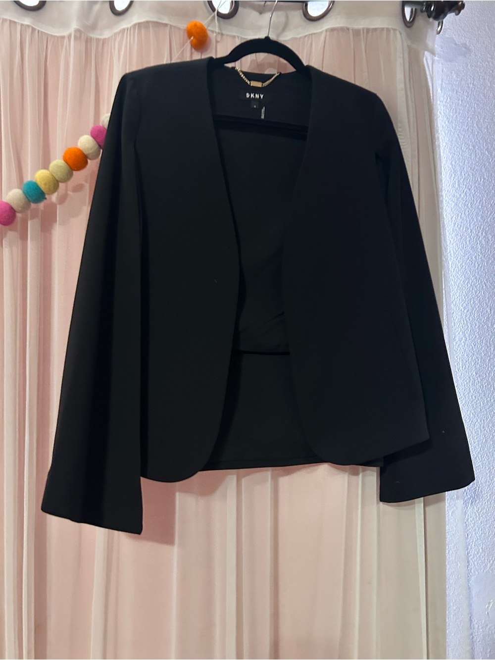 DKNY Black Open-Front Batwing Women's Blazer